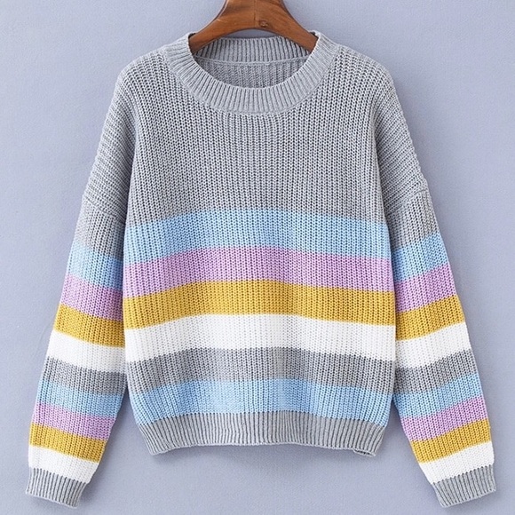 Sweaters - 🆕 BELLA MULTICOLOR STRIPED KNITTED SWEATER